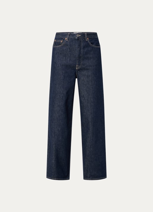SAMSØE SAMSØE Shelly loose fit jeans met donkere wassing en steekzakken - voorkant 4 donkerblauw