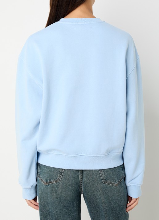 SAMSØE SAMSØE Van sweater met ronde hals - achterkant lichtblauw
