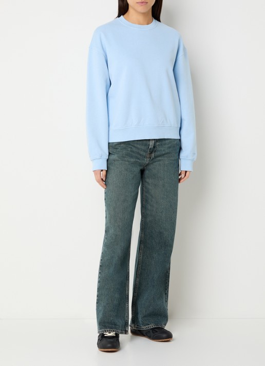 SAMSØE SAMSØE Van sweater met ronde hals - voorkant 3 lichtblauw