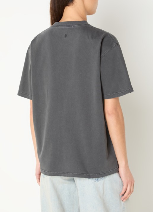 SAMSØE SAMSØE Ava oversized T-shirt met ronde hals - achterkant 4 antraciet