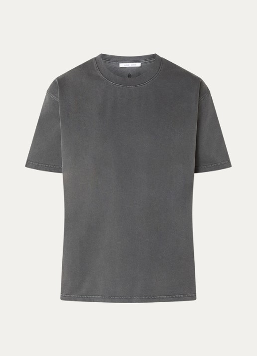 SAMSØE SAMSØE Ava oversized T-shirt met ronde hals - voorkant antraciet