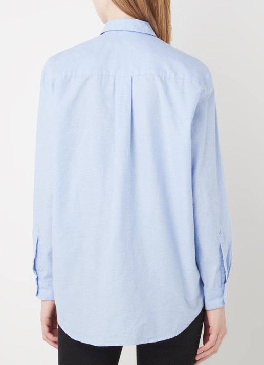 SAMSØE SAMSØE Caico blouse met blinde knoopsluiting - achterkant 2 lichtblauw