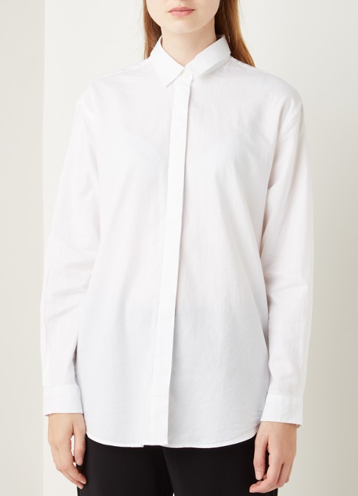 SAMSØE SAMSØE Caico blouse van  katoen - detail wit