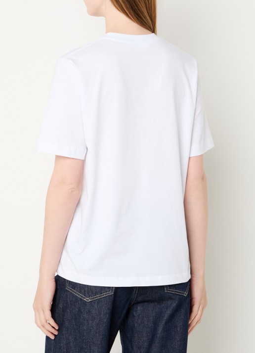 SAMSØE SAMSØE Dalila T-shirt met logoborduring - achterkant 3 wit
