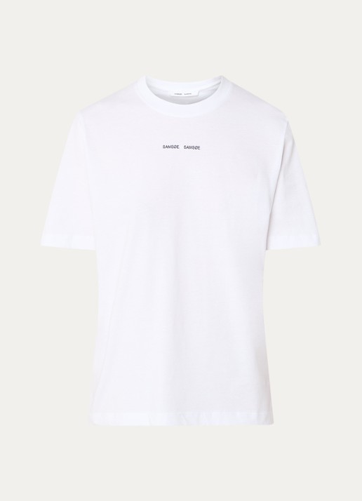 SAMSØE SAMSØE Dalila T-shirt met logoborduring - voorkant wit