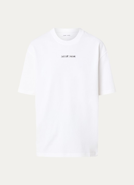 SAMSØE SAMSØE Dinner T-shirt met logo- en backprint - voorkant wit