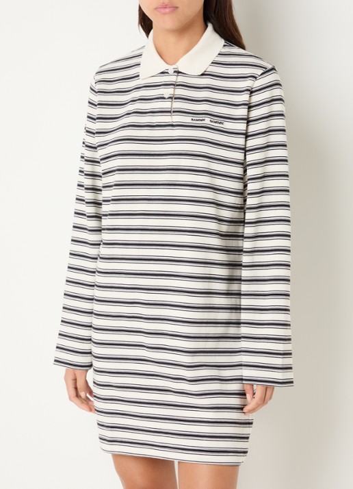 SAMSØE SAMSØE Dover mini jurk met streepprint - detail zwart