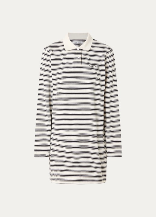 SAMSØE SAMSØE Dover mini jurk met streepprint - voorkant 2 zwart