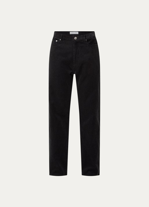 SAMSØE SAMSØE Eddie straight fit broek van corduroy - voorkant 4 zwart
