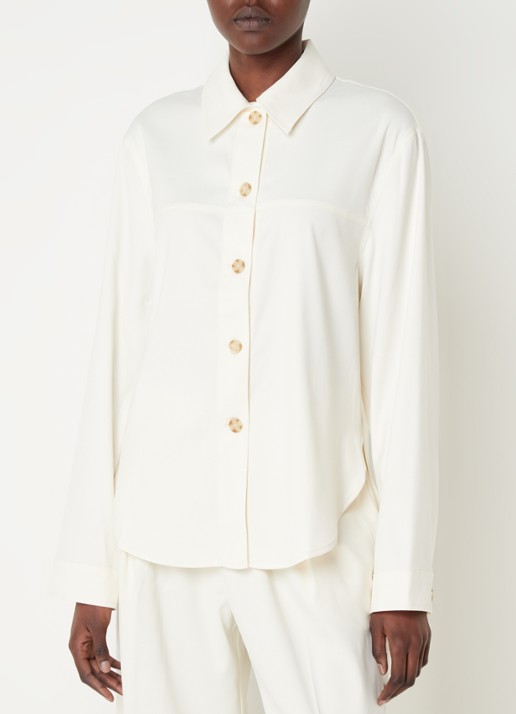SAMSØE SAMSØE Esmel blouse met stretch  - detail 4 vanillegeel