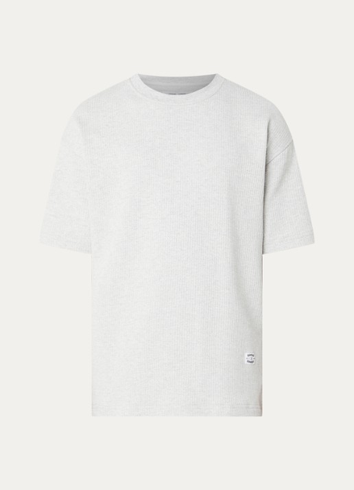 SAMSØE SAMSØE Jason T-shirt met structuur - voorkant 2 grijsmele