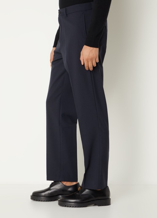SAMSØE SAMSØE Johnny straight fit pantalon in wolblend met steekzakken - detail 2 antraciet