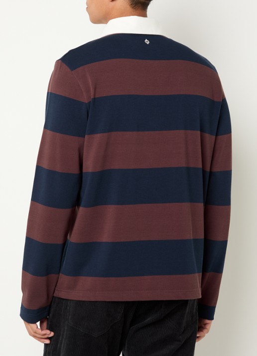 SAMSØE SAMSØE Kevin regular fit polo met streepprint - achterkant 2 multicolor