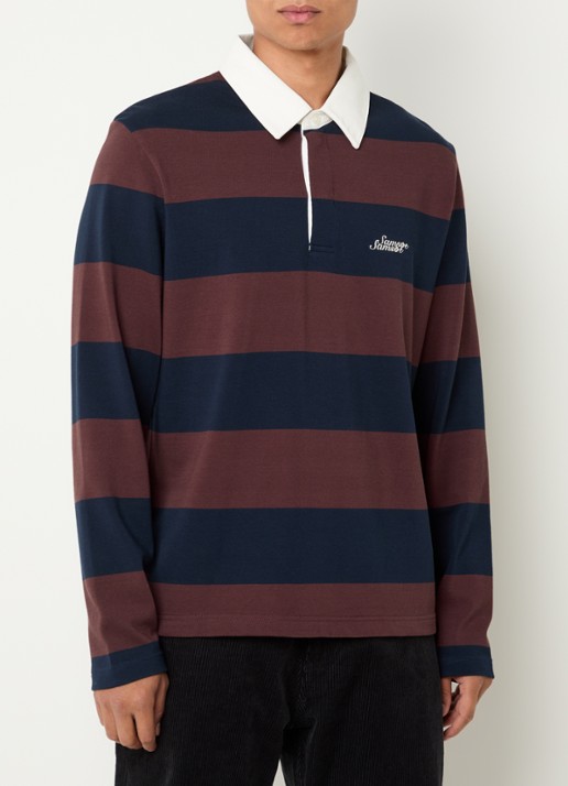SAMSØE SAMSØE Kevin regular fit polo met streepprint - detail multicolor