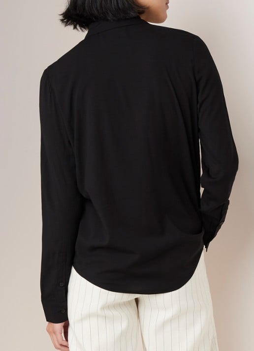SAMSØE SAMSØE Milly blouse met lang achterpand - achterkant 4 zwart