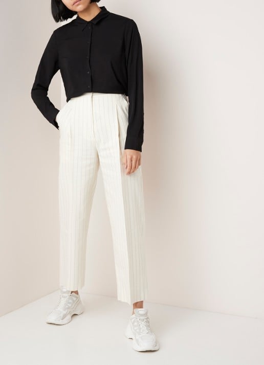 SAMSØE SAMSØE Milly blouse met lang achterpand - voorkant 3 zwart