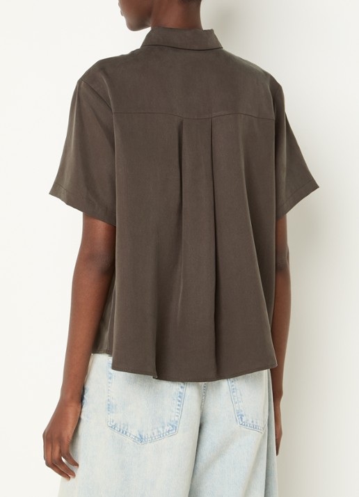 SAMSØE SAMSØE Mina blouse met kraag - achterkant 3 bruin