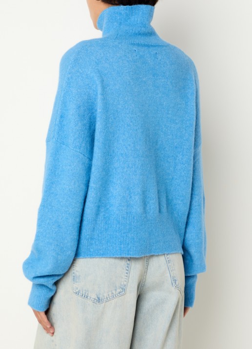SAMSØE SAMSØE Nola fijngebreide coltrui in alpaca wolblend - achterkant 3 blauw