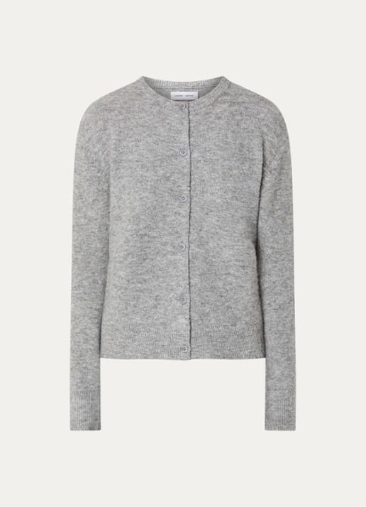 SAMSØE SAMSØE Nor fijngebreid vest in alpaca wolblend - voorkant 2 grijsmele
