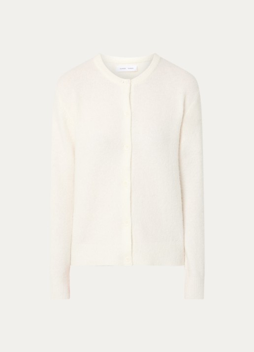 SAMSØE SAMSØE Nor fijngebreid vest in alpaca wolblend - voorkant 2 gebroken wit