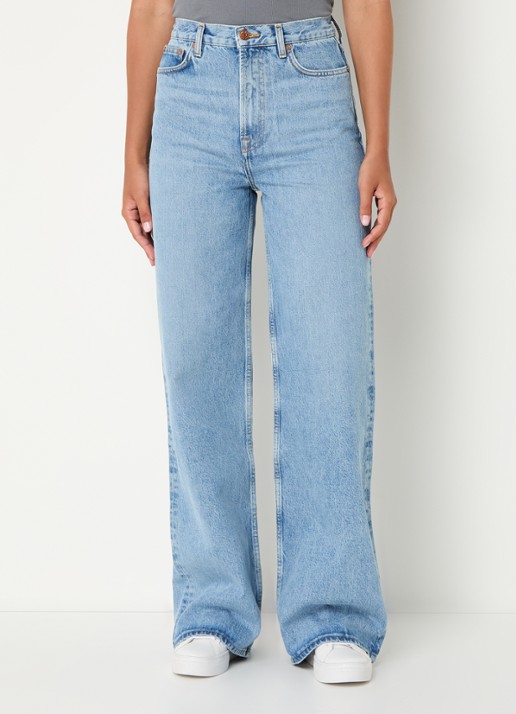 SAMSØE SAMSØE Rebecca high waist straight leg jeans van  katoen - detail 2 indigo