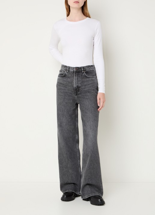 SAMSØE SAMSØE Rebecca loose fit jeans met gekleurde wassing - voorkant 2 antraciet