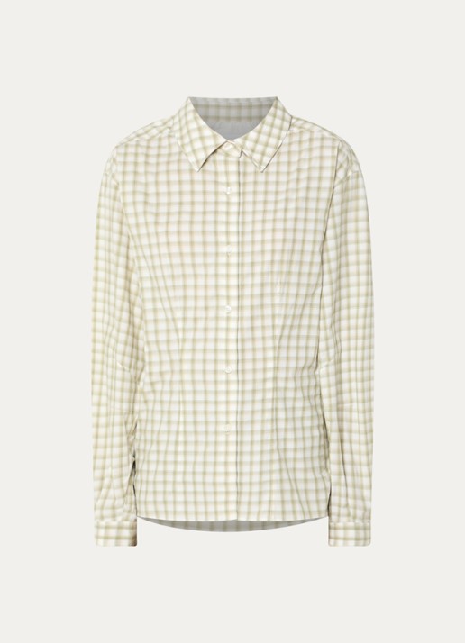 SAMSØE SAMSØE Saalesso blouse met ruitdessin - voorkant groen