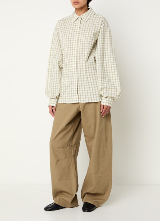 SAMSØE SAMSØE Saalesso blouse met ruitdessin - voorkant 2 groen