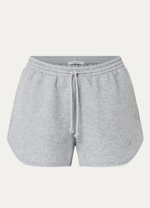 SAMSØE SAMSØE Saalice high waist straight fit korte joggingsbroek - voorkant 2 grijsmele