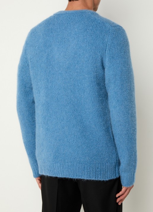 SAMSØE SAMSØE Saarin grofgebreid vest in alpaca wolblend - achterkant staalblauw