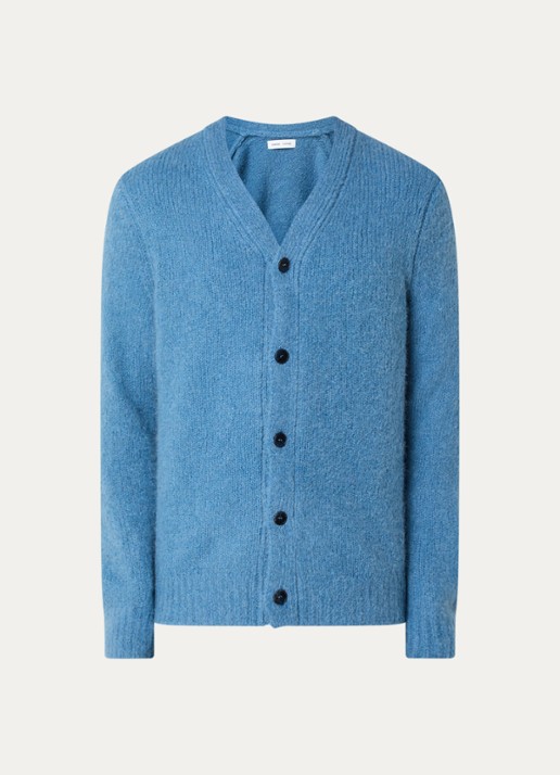 SAMSØE SAMSØE Saarin grofgebreid vest in alpaca wolblend - voorkant 2 staalblauw