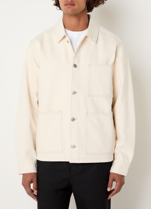 SAMSØE SAMSØE Sachore jack van denim met gekleurde wassing  - detail 4 beige