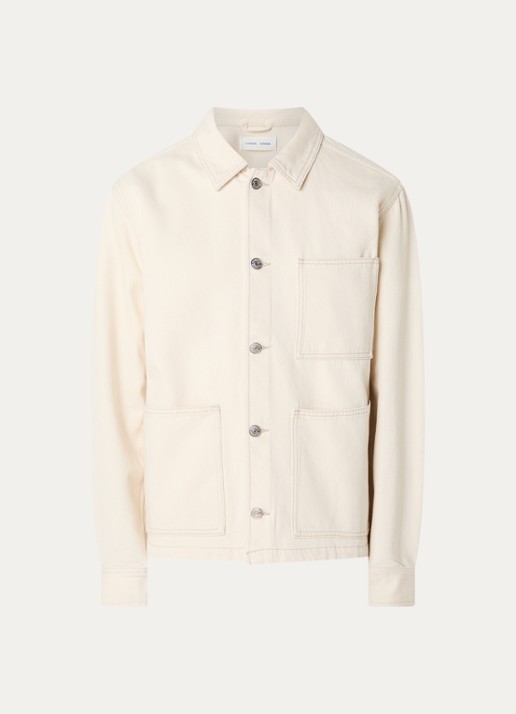 SAMSØE SAMSØE Sachore jack van denim met gekleurde wassing  - voorkant 2 beige
