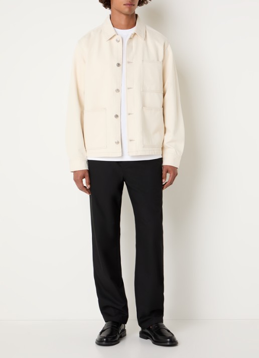 SAMSØE SAMSØE Sachore jack van denim met gekleurde wassing  - voorkant 3 beige