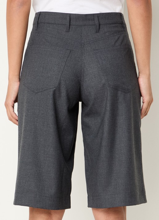 SAMSØE SAMSØE Saharper high waist straight fit korte pantalon met steekzakken - achterkant 4 donkergrijs
