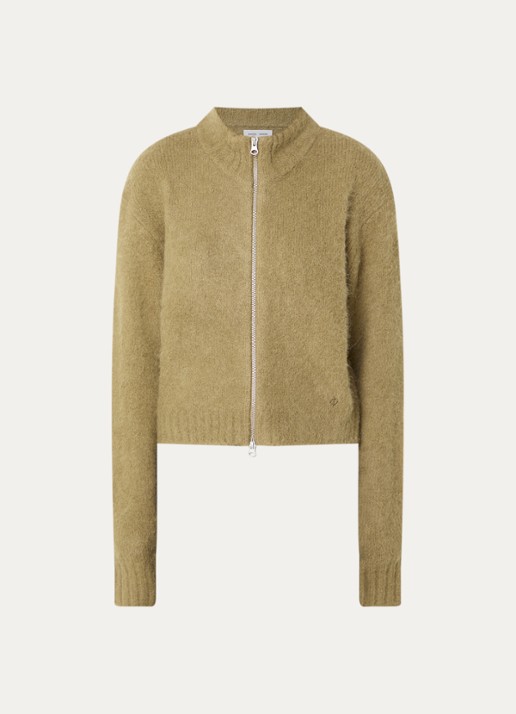 SAMSØE SAMSØE Sajeanne grofgebreid vest in wolblend - voorkant khaki