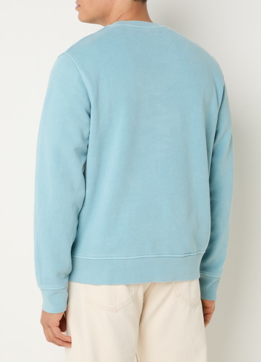 SAMSØE SAMSØE Sajoel sweater met logo - achterkant 2 blauwgrijs