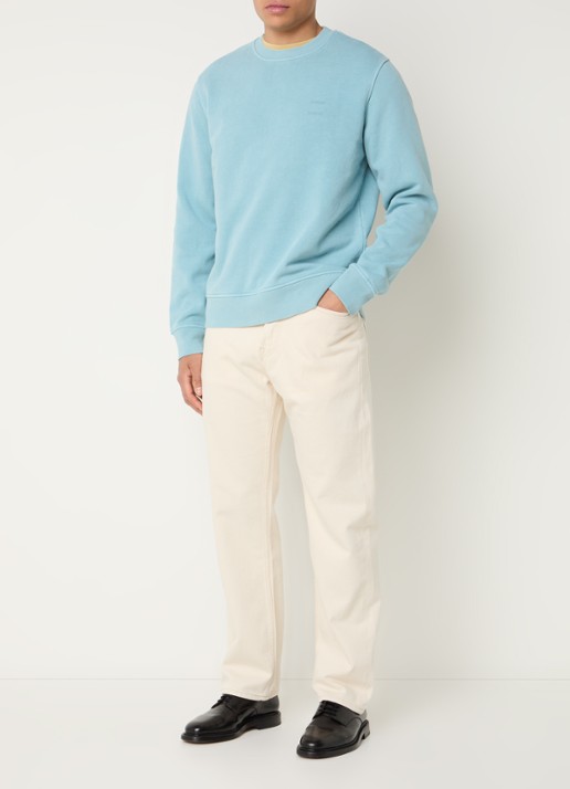 SAMSØE SAMSØE Sajoel sweater met logo - voorkant 4 blauwgrijs