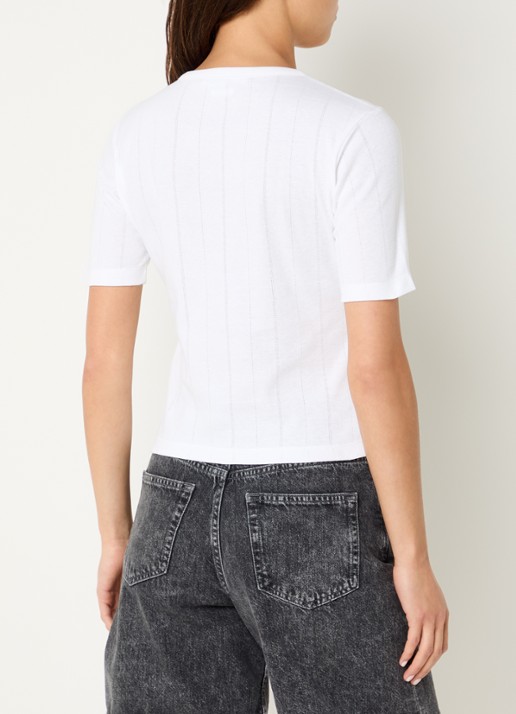 SAMSØE SAMSØE Sajuni T-shirt met ronde hals - achterkant 4 wit
