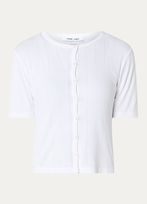 SAMSØE SAMSØE Sajuni T-shirt met ronde hals - voorkant 2 wit