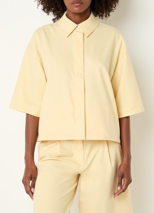 SAMSØE SAMSØE Salulu blouse met stretch - detail 4 lichtgeel
