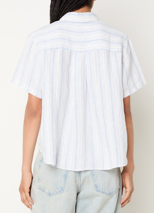 SAMSØE SAMSØE Samina blouse met streepprint - achterkant blauw