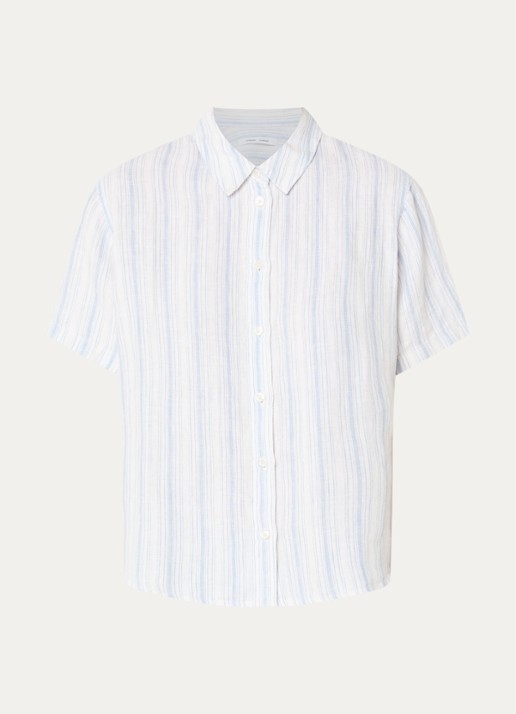 SAMSØE SAMSØE Samina blouse met streepprint - voorkant 2 blauw