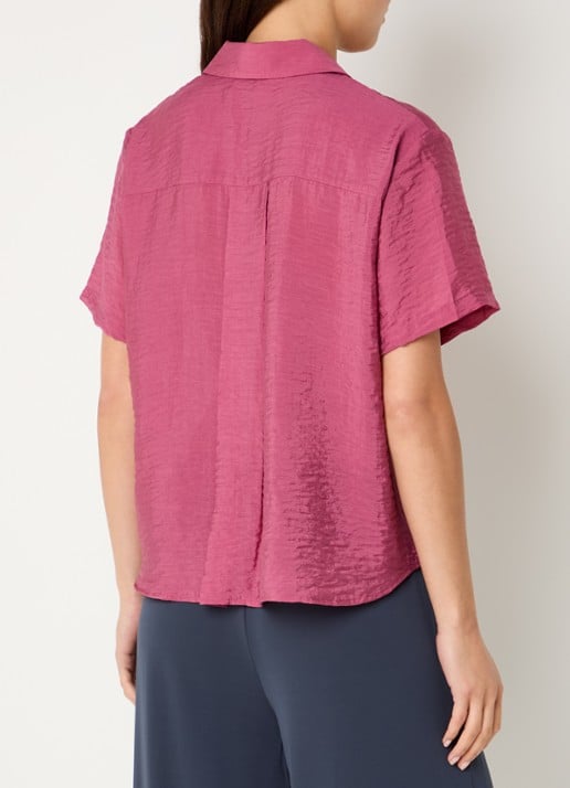 SAMSØE SAMSØE Saminna semi-transparante blouse in zijdeblend met structuur - achterkant 4 oudroze