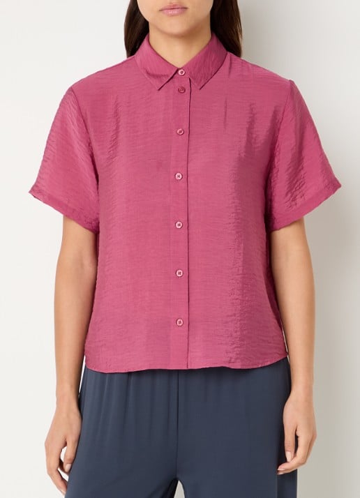 SAMSØE SAMSØE Saminna semi-transparante blouse in zijdeblend met structuur - detail 3 oudroze