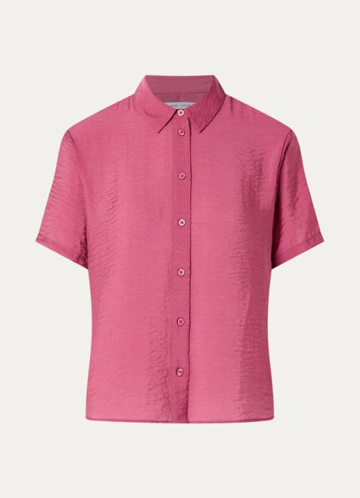 SAMSØE SAMSØE Saminna semi-transparante blouse in zijdeblend met structuur - voorkant oudroze