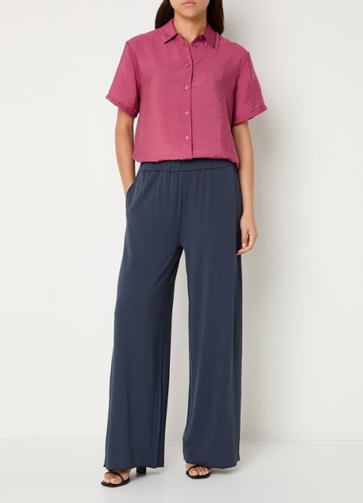 SAMSØE SAMSØE Saminna semi-transparante blouse in zijdeblend met structuur - voorkant 2 oudroze