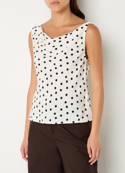 SAMSØE SAMSØE Sapoppy top met stippenprint - detail 4 gebroken wit
