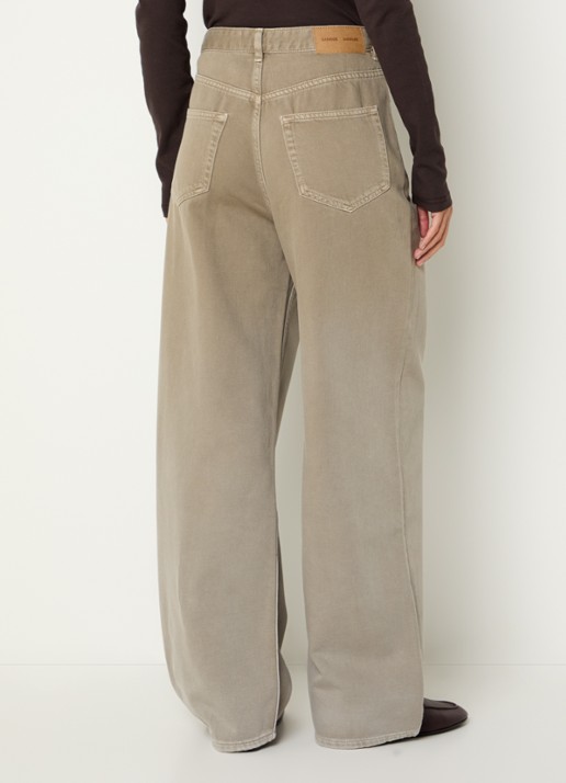 SAMSØE SAMSØE Sashelly wide fit jeans met gekleurde wassing en steekzakken - achterkant 3 khaki