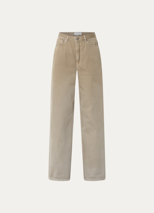 SAMSØE SAMSØE Sashelly wide fit jeans met gekleurde wassing en steekzakken - voorkant 4 khaki